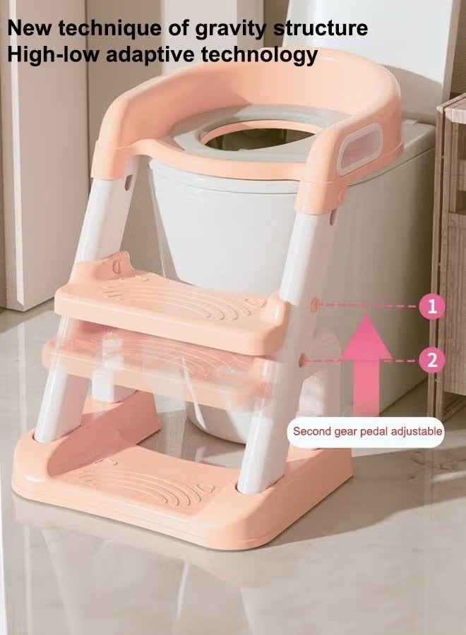 Beauenty Potty Training Seat With Step Stool Ladder And Splash Guard (Pink) - Image 4